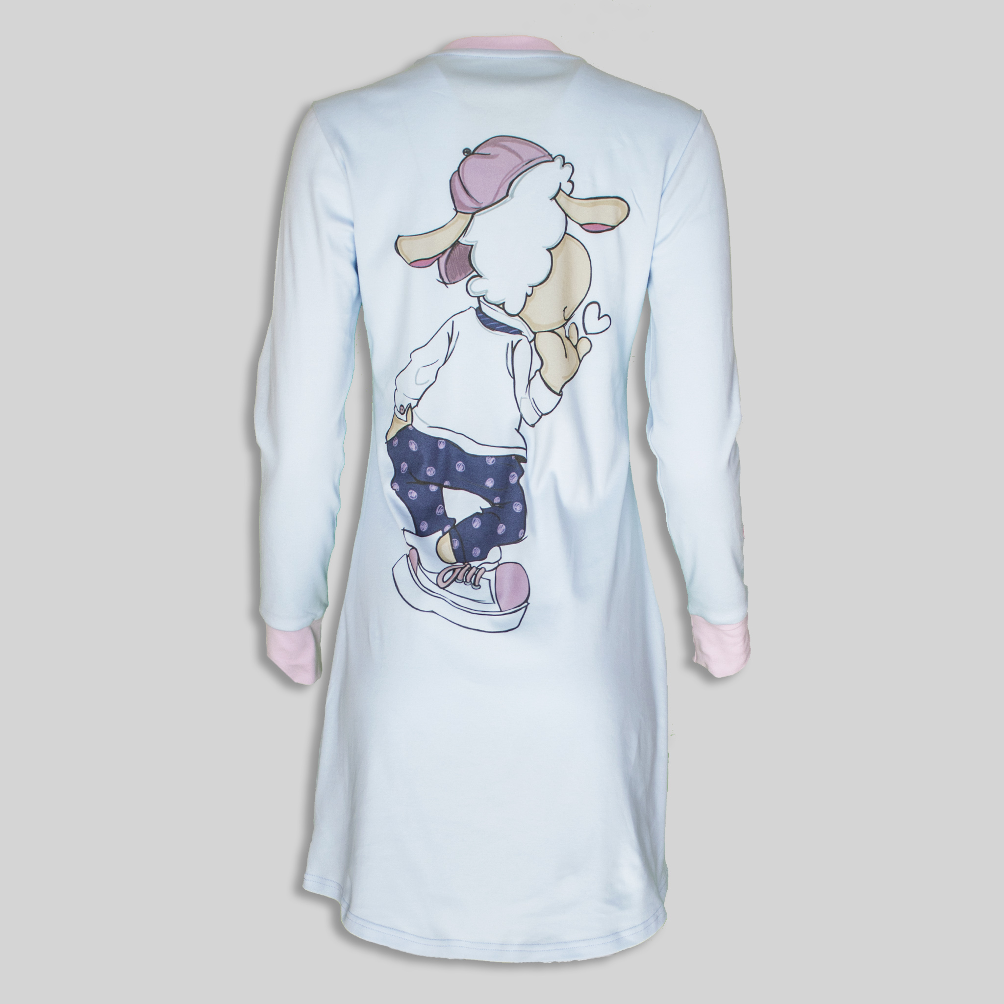 Ladies Nightdress "I send you kisses in blue"